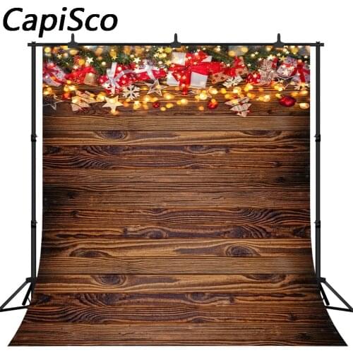 Capisco Christmas Photography Backdrops Wooden Board Glitter stars Background Newborn Baby Portrait Photobooth Photo Studio Prop
