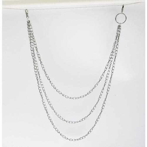 Street Big Ring Pendant Key Chain Metal Wallet Chain Silver Color HipHop Punk Biker Trousers Chain Pant Waist Link Belt Jewelry