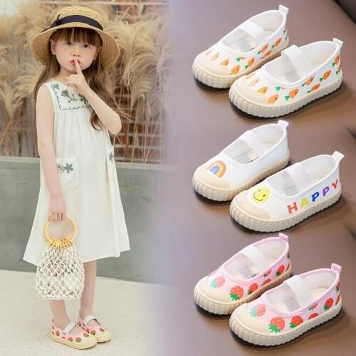 Childrens Shoes The New Korean Version of The Girls Cartoon Print Cute Casual Canvas Shoes Kids Shoes for Girl