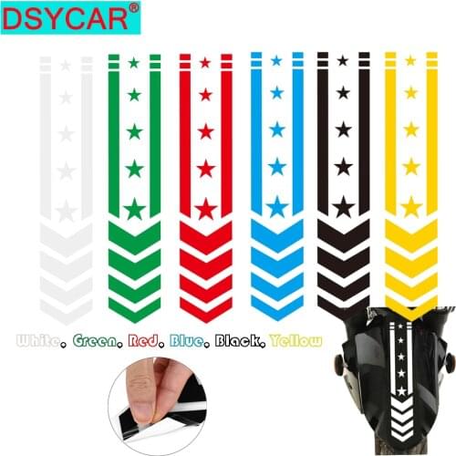 DSYCAR 1Pcs Motorcycle Fender Stickers Scooter Refit Decals Striped Reflective Stickers Decorative Waterproof Stickers