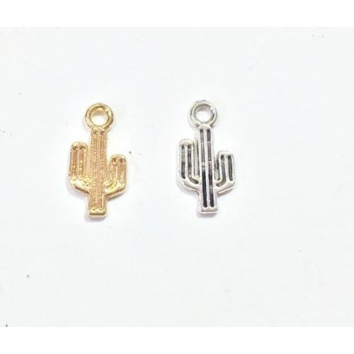 Eruifa 20pcs 11*7mm Mini Cactus Wholesell necklace,earring bracelet jewelry DIY handmade 2 colors