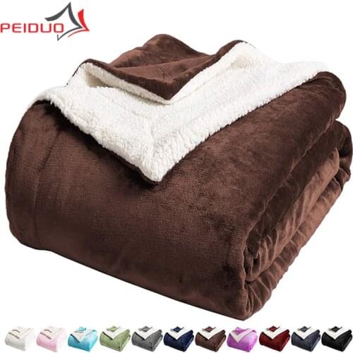 PEIDUO Sherpa Fleece Blanket Super Soft Fuzzy Plush Warm Cozy Fluffy Microfiber Couch Throw Velvet Double Reversible Luxurious