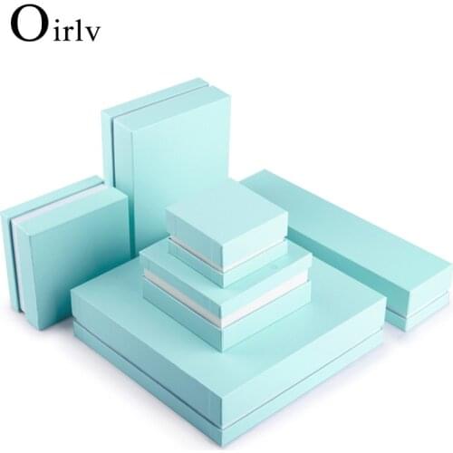 Oirlv Blue Jewelry Box Ring Bracelet Necklace Jewelry Storage Gift Box Proposal Wedding Birthday Anniversary Gift Box