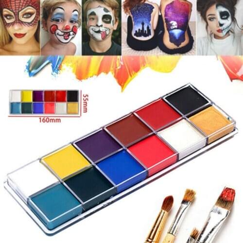 Body Paint 12 Colors Face Body Painting Pigment Oil Art Makeup Cosplay Halloween Party Body Paint Kit GK99