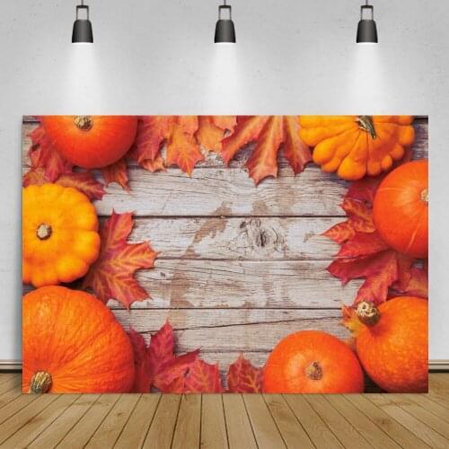 Laeacco Wooden Boards Texture Autumn Lantern Fruit Maple Leaf Photographic Background Toys Pet Photocall Poster Photo Studio
