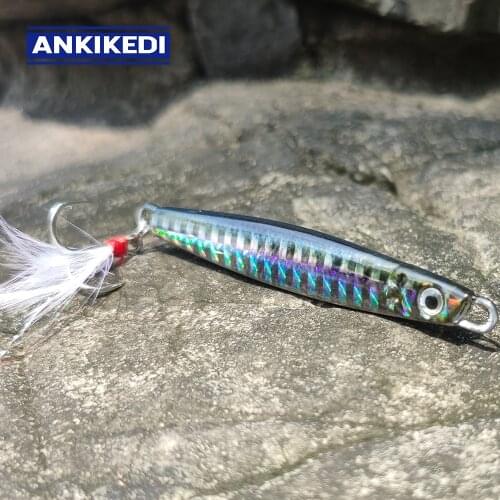 ANKIKEDI 3D printing laser artificial bait with metal jigging spoon fishing jigging bait in sea fishing boat Rockfishing Darting
