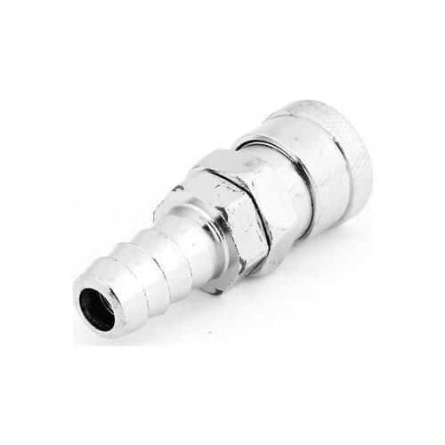 SH-40 Pneumatic Pipe Fitting Metal Air Tube Quick Coupling Silver Tone