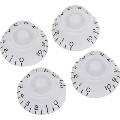 Musiclily Pro Left Handed Imperial Inch Size Guitar Bell Top Hat Knobs for USA Made Les Paul Style, White (Set of 4)