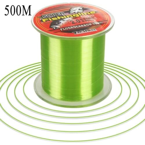 500M Nylon Fishing Line Fluorocarbon Coated Monofilament Fishing Leader Line Carp Fishing Wire Fishing Accessories# Green