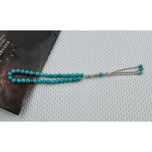 New Arrivals Elegant Vintage Turquoises Islamic musilm 33 prayer beads tashih Rosary beads Misbaha by 100% Original
