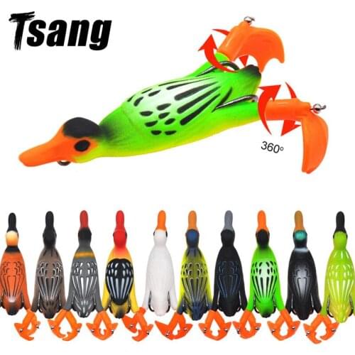 Boat Equipment Fishing Lure Propeller Flipper Duck Artificial Bait Duckling 3D Eyes Soft Lure Carp Fishing Tackle Fisherman Tool