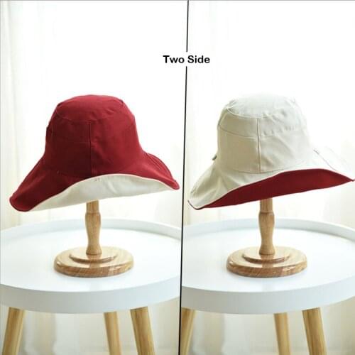 2021 Summer Bucket Hats Women Mens Panama Hat Double-sided Wear Fishing Hat Fisherman Cap for Girls Woman