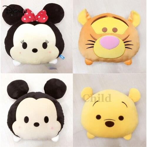 Disney Plush Pillow Cute Mickey Minnie Crystal Velvet Doll Pillow Cute Monster University Animal Doll Childrens Gift