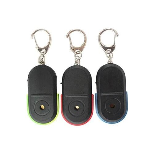 Portable Size Old People Anti-Lost Alarm Key Finder Wireless Useful Whistle Sound LED Light Locator Finder Keychain