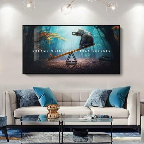 Elephant butterfly Canvas Poster Fantasy Wall Art Painting Nordic Posters and Prints Wall Pictures for Living room Home Decor