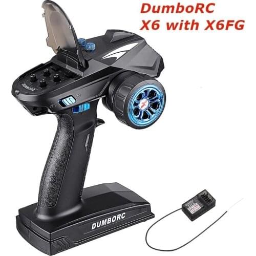 DumboRC X6 RC Transmitter 2.4G 6CH with X6FG Receiver RC Car Accessory Remote Control Boat Tank RC Vehicle Model Toy Parts