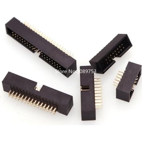 10Pcs DC3 1.27mm Pitch IDC Box Header Connector Straight pins FC cable socket 8P 10P 12P 14P 16P 20P 26P 30P 34P 40P 50P 60P