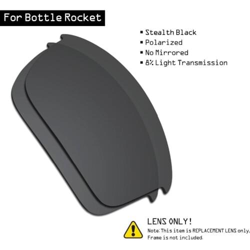 SmartVLT Polarized Sunglasses Replacement Lenses for Oakley Bottle Rocket - Stealth Black
