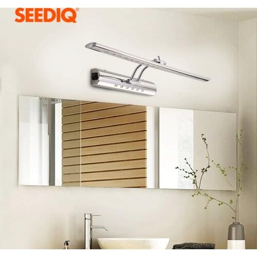 Modern Bathroom Mirror Light 220v 110V 7W 40cm 9W 55cm Waterproof Stainless Steel Led Wall Lamp With Switch Sconce Wall Light