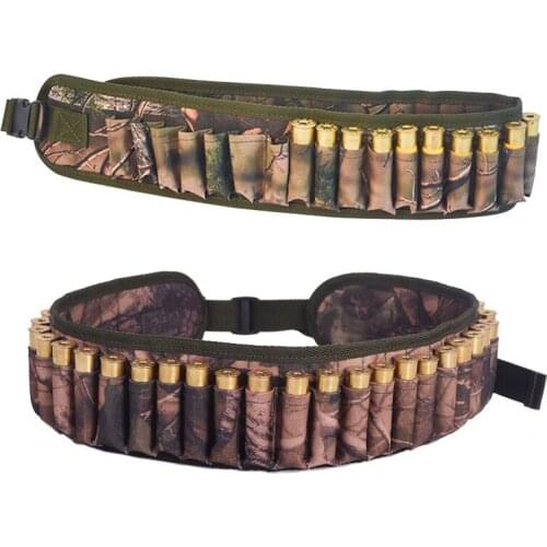 Tactical 30 Rounds Ammo Shell Holder Belt Bandolier Belt 12 Gauge Cartridge Pouch Hunting Shotgun Shell Ammo Waist Belt