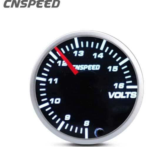 2inch 52mm 12v Universal 10 Color LED Racing 8~18 Volt Meter Car Auto Volt Gauge Red Pointer With Holder