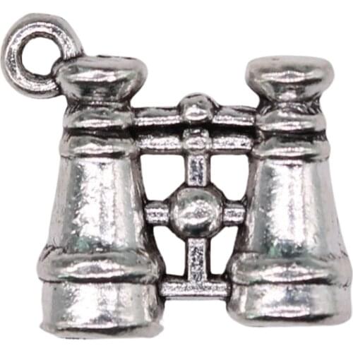 WYSIWYG 10pcs Charms Double Sided Telescope 15x15mm Antique Silver Color Pendants Making DIY Handmade Tibetan Finding
