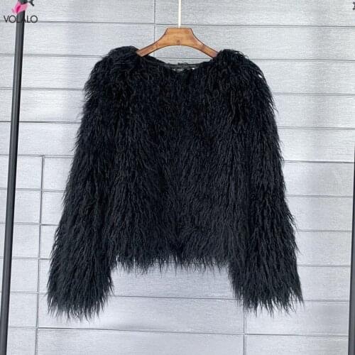 Womens Shaggy Faux Fur Outwear Coat Jacket Long Sleeve Warm Winter Coats Plus Size S-5XL