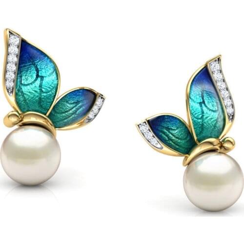 New Lovely Animal Butterfly Earrings Fashion Metal Alloy Oil Dripping Earrings Womens Girls Jewelry Birthday Gifts Anniversary