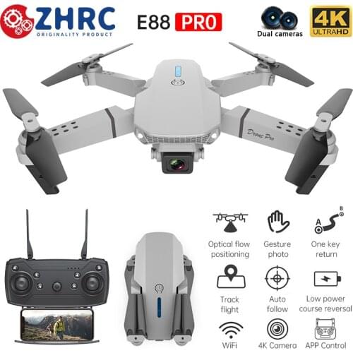 ZHRC E88 Drone 4K HD Carema Wide Angle Wifi FPV Mini Dron Height Hold Follow Me Foldable RC Helicopter Quadcopter Toys for Boys