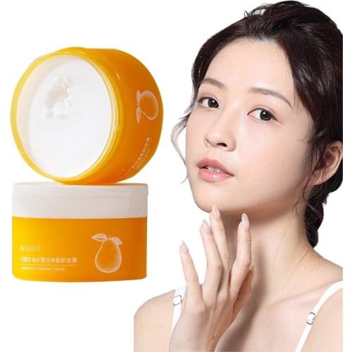 1pcs 100g Grapefruit Jing Soft Gentle Dissolving Makeup Nourishing Cleansing Makeup Remover Moisturizing Hair Replacement pomelo