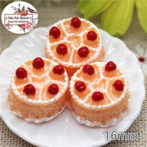 10pcs pink heart cake Resin Flat back Cabochon imitation food Art Supply Decoration Charm DIY Craft