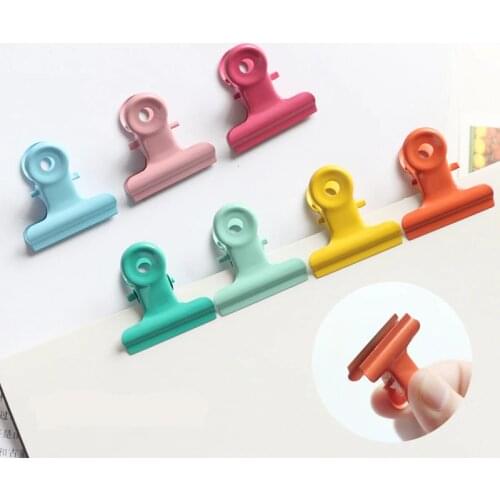 10pcs/set 30mm Candy Color Pink Mint Green Metal Clamp Chancery Paper Documents Organizer Binder Clip Paper Organizer Clips Set