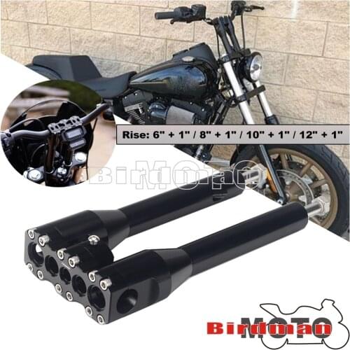 12" 38mm 1.5" Motorcycle 1 1/2" Handlebar Riser Extend Bar Clamp 10" Rise for Harley Softail Dyna Sportster Touring Street Bob