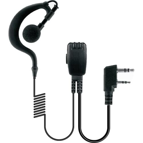 2 Pin PTT Radio Earpiece Mic Headset For Kenwood TYT Baofeng UV-5R BF-888S Walkie Talkie