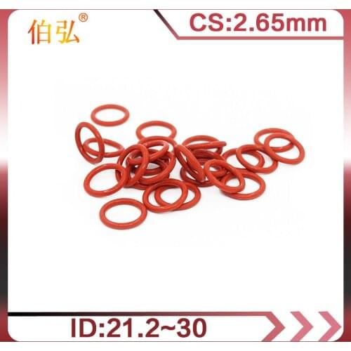 5PCS/lot Red Silicon O-Ring Silicone/VMQ CS2.65mm ID21.2/22.4/23.6/25/25.8/26.5/28/30mm Rubber O Ring Seal Gasket Rings Washer