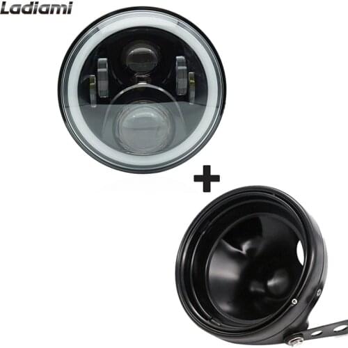 7 Inch Led Motorcycle Headlight 40W/60W/80W/90W and 7inch Shell Housing Headlight Brackets For Harley Yamaha Honda Suzuki Moto