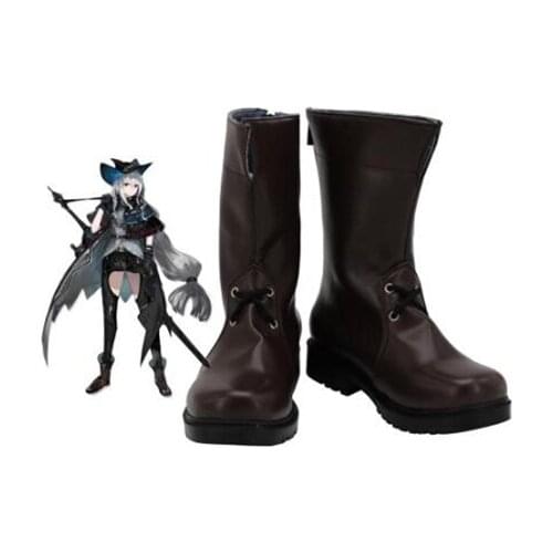 Arknights Skadi Cosplay Boots Shoes Brown Women Shoes Costume Customized Accessories Halloween Party Shoes