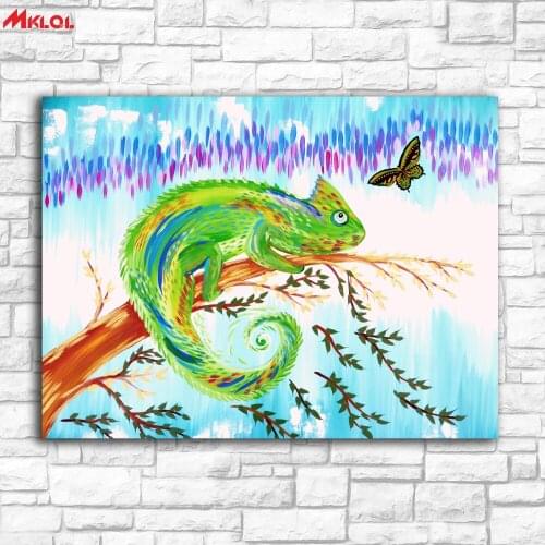 Large Wall Art Chameleon Canvas Painting For Living Room Home Decoration Oil Painting On Canvas Wall Painting Unframed