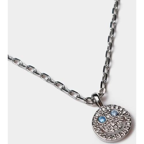 Amorita boutique Lovely zircon smiley face pendant necklace