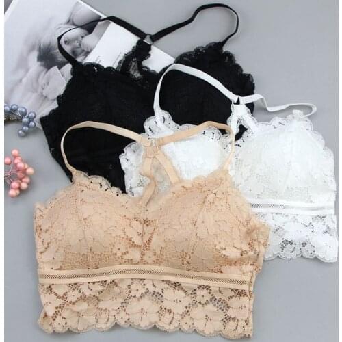 New Lace Sexy Womens Bras Vest Sports Wrapped Chest Female Fashion Underwear Sling Seamless Wire Free Girls Lingerie