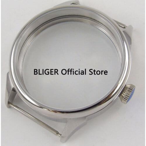42mm BLIGER 316L stainless steel hardened glass fit 6497 6498 movement mens watch case CA137