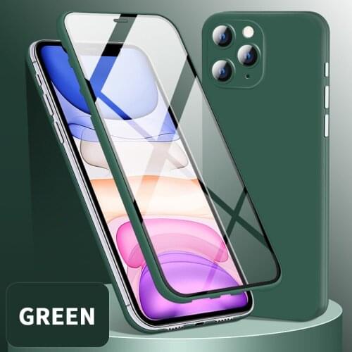Luxury Ultra Thin 360 Full Cover Camera Lens Protective Tempered Glass Phone Case For iPhone 11 Pro X XR XS Max Back Cover Funda