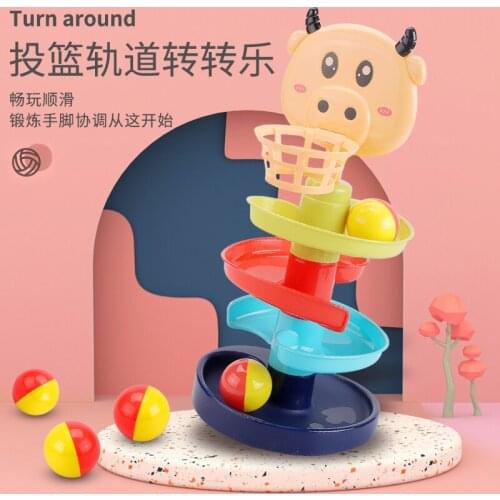 Baby Orbit Around Shooting Music Baby Toys/folding Ring Rolling Ball Slide Tower 1-3 - Year - Old Male Girl