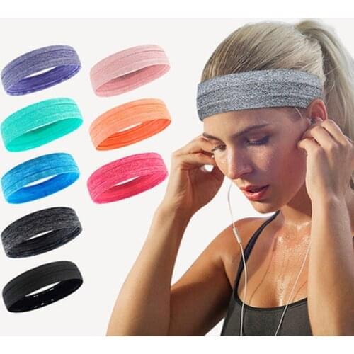 1PC Elastic Absorbent Sweat Bands Yoga Running Fitness Headband Sports Hair Bands Basketball Gym Stretch Hair Wrap Brace