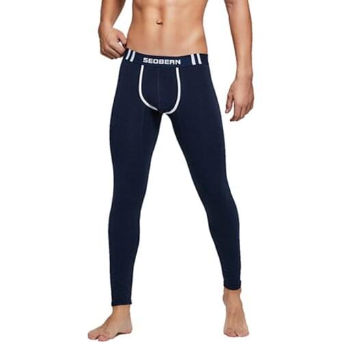 New Long Johns Mens Warm Tight Stretch Thermal Underwear Fashion Male Gyms Fitness Bottom Leggings Home Pajama Long Trousers