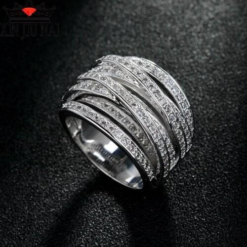 NEW Deluxe AAA cubic zirconia pavement multi-layer wrapped female ring Fashion Girl Top Jewelry Party Gift Carry-on Accessories