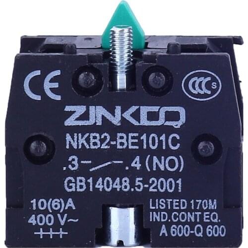 1PCS XB2 Contact Base Normally Open Contact ZB2-BE101C NKB2-BE102C Contact Module Button Switch Normally Closed Contact Silver