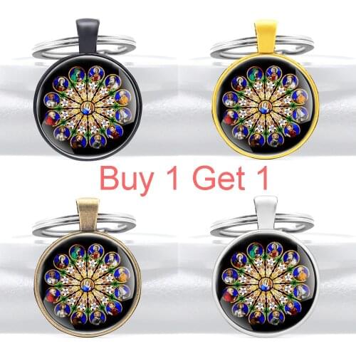Buy 1 Get 1 Christian Blessed Virgin Mary Keychain Classic Men Women Jewelry Gifts Key Rings