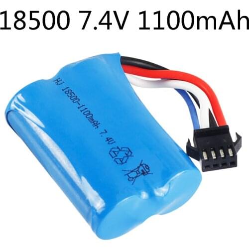Lipo battery For UDI 001 UDI001 Huanqi 960 Remote control boat speedboat toy parts 7.4V 1100mAh 18500 2S with SM-4P Plug Battery