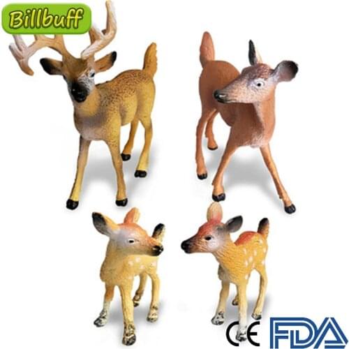 DIY Wild Simulation Animal Model Mini Animals Whitetail Deer Kid Cognitive Educational Toy for Children Kid Micro landscape Gift